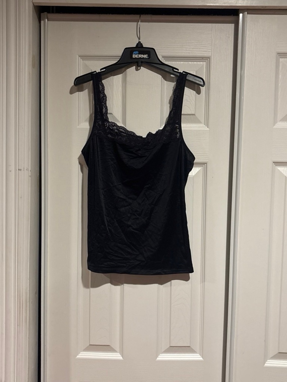 Black Lace-Trim Camisole Tank Top